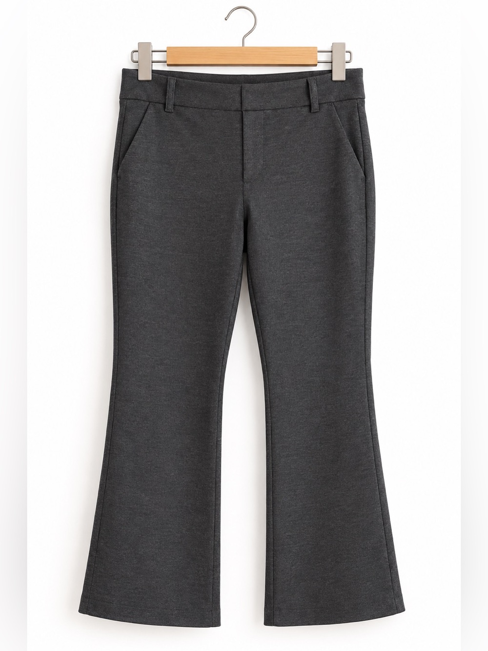 Quince Ultra-Stretch Ponte Bootcut Pants Charcoal Petite L